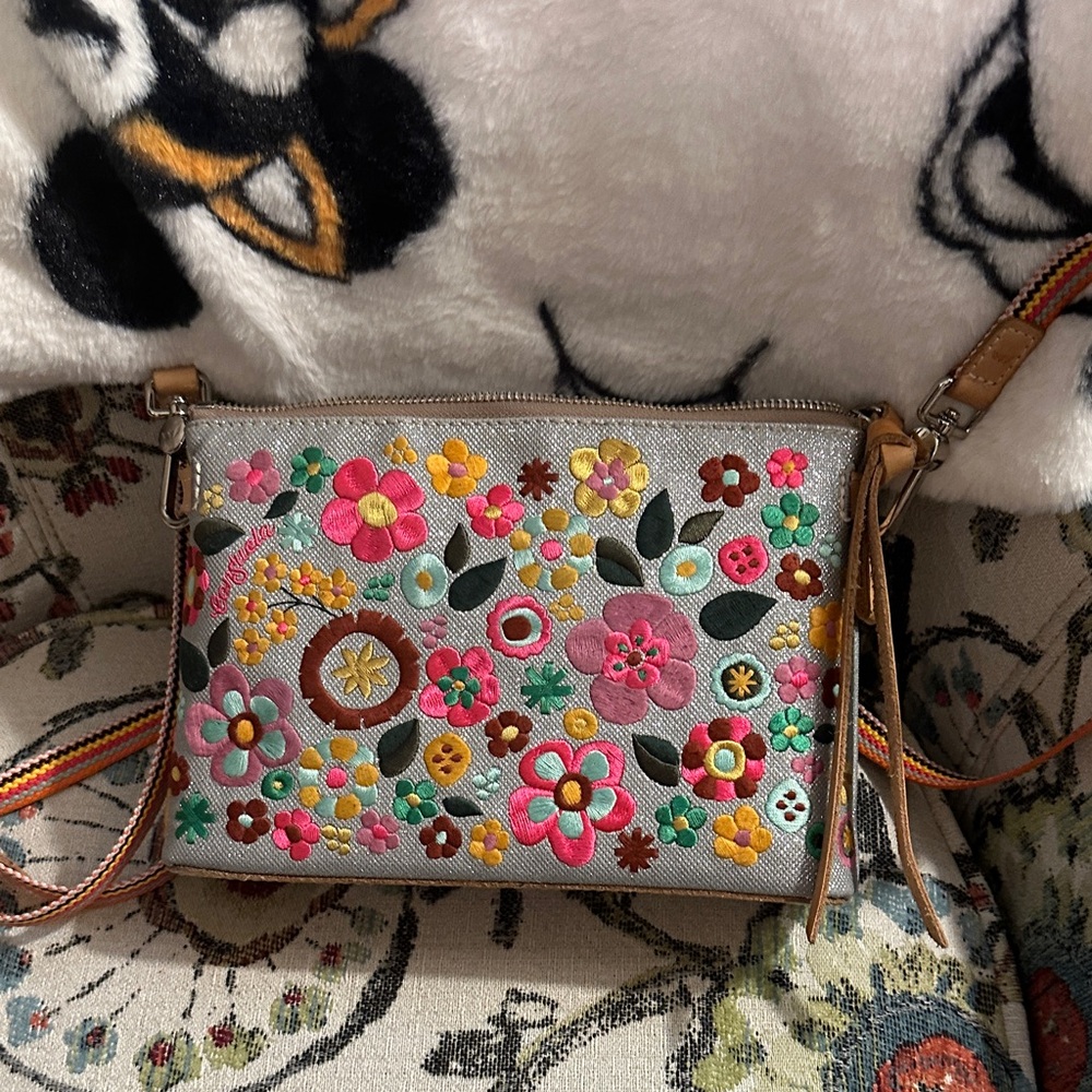 Consuela Colorful Floral Embroidered Crossbody Bag
